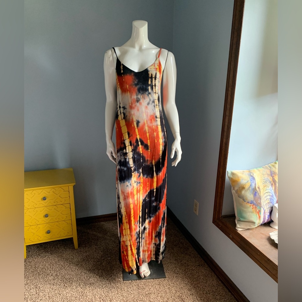 Vibrant Tie-Dye Maxi Dress